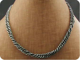 Dark Hemp Rope Type Black Stainless Steel Men Necklace