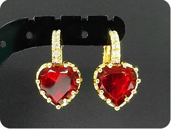 2x9mm Red Rubies Earrings