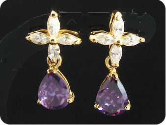 2x9mm Purple Amethyst Earrings