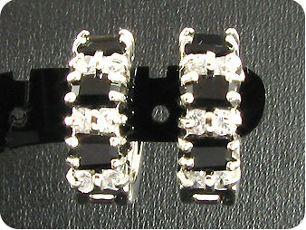6 x 4mm Black Sapphires Earrings