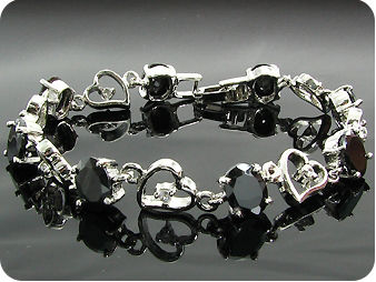 8x8mm Black Sapphire Bracelet