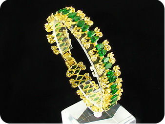 38x6mm Green Emerald Bracelet