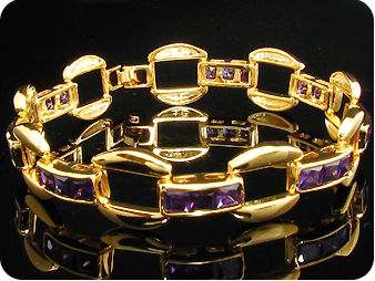 24 x 5mm Purple Amethysts Bracelet