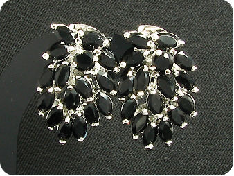 32 x 5mm Black Sapphires Earrings