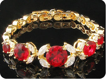 10~6mmx5 Red Ruby Bracelet