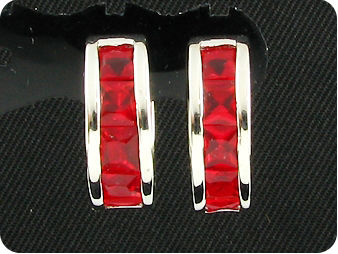 10x4mm Red Rubies  Earrings