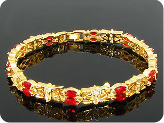20x5mm Red Ruby Topaz Bracelet
