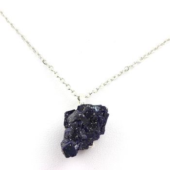 Necklace raw Chessylite Azurite.
