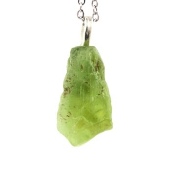 Necklace raw Peridot .
