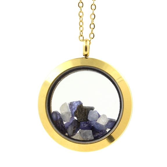 Raw Benitoite Medallion model 25 Gold color1