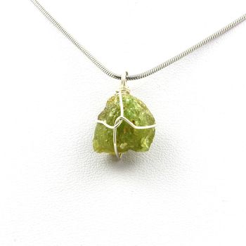 Necklace raw Grossular Garnet.