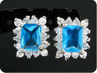 2x8mm Ocean Blue Sapphire Earrings