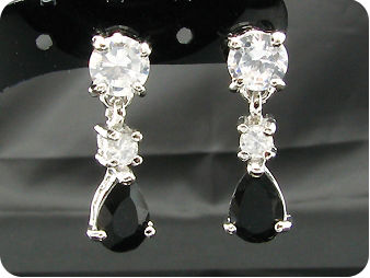 2x7mm Black Sapphires Earrings