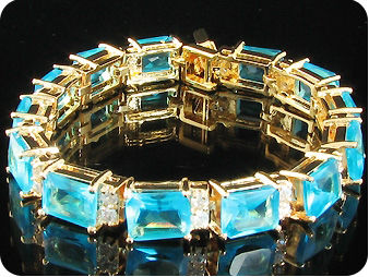 13x9mm Blue Sapphire Bracelet