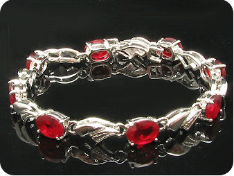 8x8mm Red Rubies Bracelet