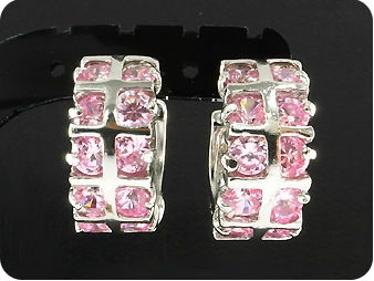 BOUCLES D'OREILLE SAPHIR ROSE