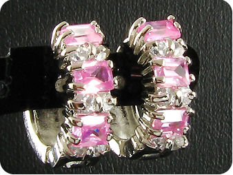 6x3mm Pink Sapphires Earrings
