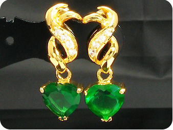 2x8mm Green Emerald Earrings