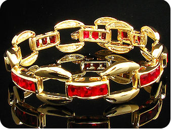 24x5mm Red Rubies Bracelet