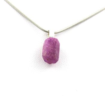 Raw Ruby Necklace. 11.43 ct.