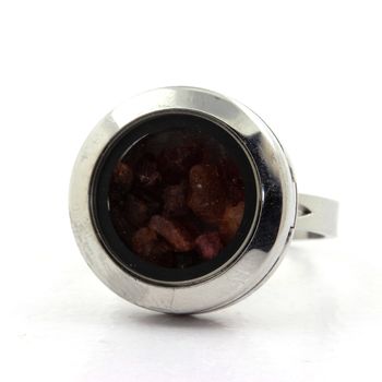 Raw multicolor Tourmaline Ring.