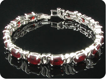 14 x 7mm Red Rubies Bracelet