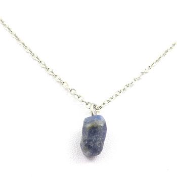 Collier Saphir brut. 9.43 ct.