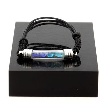 Bracelet Tanzanite + Apatite Paraiba brut.