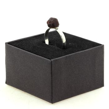 Silver Plated raw Garnet Ring. 11.06 ct.