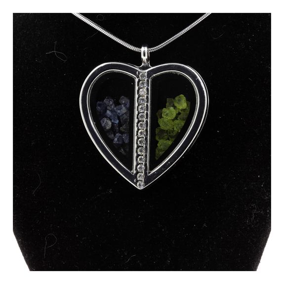 Collier en argent rhodié cercle avec petit coeur rose 35+5cm Collier en argent rhodié cercle avec petit coeur rose 35+5cm