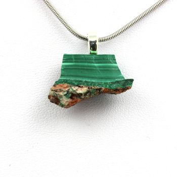 Collier Malachite brut. 19.52 ct.