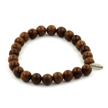 Bracelet Perles bois naturel 8 mm.