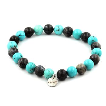 Pierres et Minéraux. Bracelet Perles Labradorite + Oeil de Tigre + Turquoise + Hématite 8 Fabriqué en France Pierres et Minéraux. Bracelet Perles Labradorite + Oeil de Tigre + Turquoise + Hématite 8 Fabriqué en France