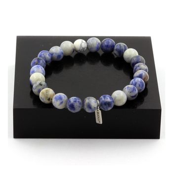 Bracelet Perles Sodalite + Howlite 8 mm.
