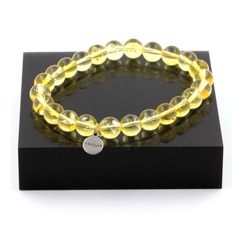 Bracelet Perles Citrine 8 mm.