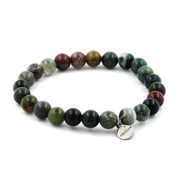 Bracelet Perles Agate Indienne 8 mm.
