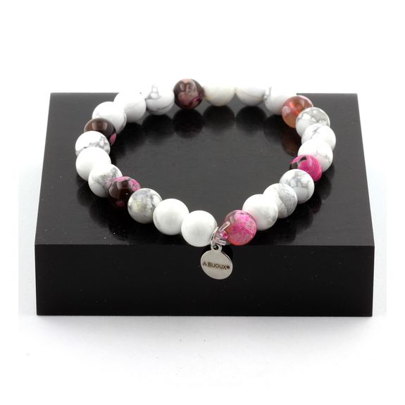 Howlite Pink Lava Beads Howlite Brown Pink Agate Bracelet Mm Made