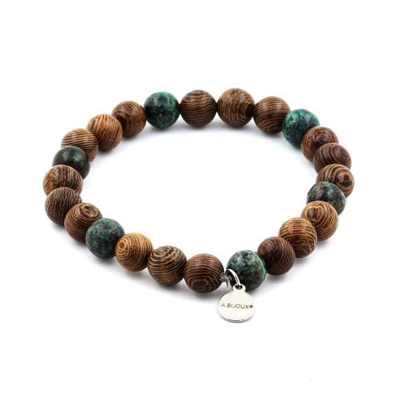 Bracelet de Pierre Précieuse Turquoise Africaine - 8 mm - Zenvol Vente Bracelet de Pierre Précieuse Turquoise Africaine - 8 mm - Zenvol Vente