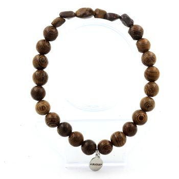 Bracelet Opale Boulder d'Australie + Perles bois 8 mm.