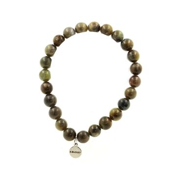 Bracelet Perles Saphir de Mogok, Birmanie, Myanmar 8 mm. Qualité 2A.