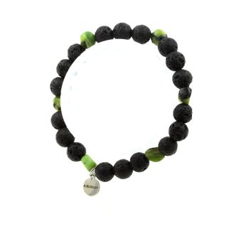 Nephrite Jade from Xiuyan China + Lava Bracelet 8 mm Beads.