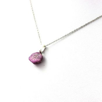 Raw Ruby Necklace. 9.66 ct.