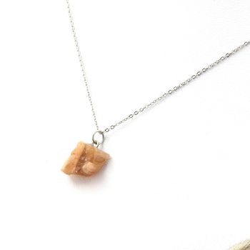 Raw Oregon Sunstone necklace. 8.92 ct.