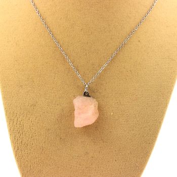 Collier Morganite brut. 14.31 ct.