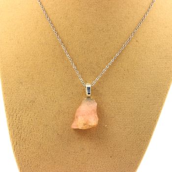 Raw Morganite Necklace. 16.23 ct.