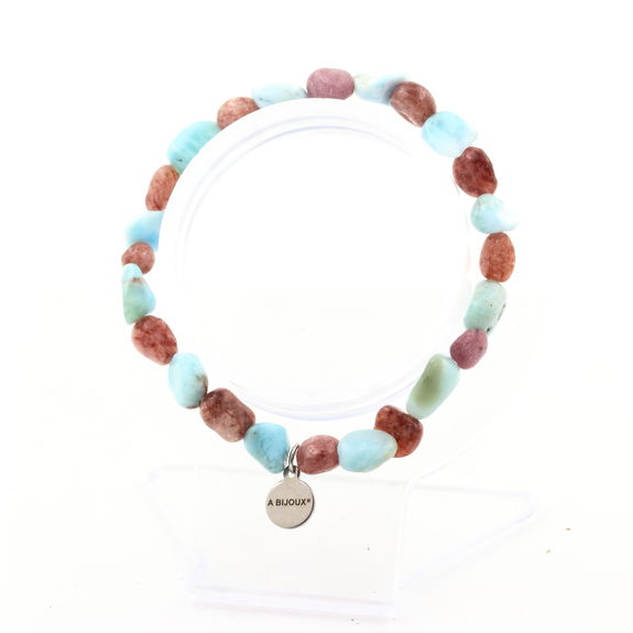 Larimar from the Dominican Republic Ruby from Brazil Bracelet