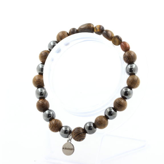 Bracelet Perles Turquoise Africaine + Opale Rose + Jaspe Paysage Bracelet Perles Turquoise Africaine + Opale Rose + Jaspe Paysage