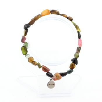 Bracelet Tourmaline multicolore du Brésil + Oeil de Tigre d'Afrique du Sud. Taille Personnalisable.