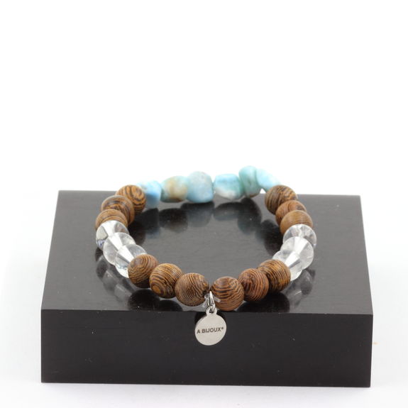OPAL_WORLD Natuurlijke Larimar 8mm ronde vorm glad OPAL_WORLD Natuurlijke Larimar 8mm ronde vorm glad