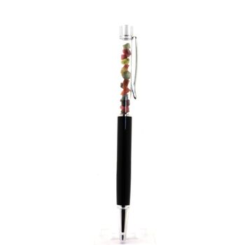 Raw multicolor Tourmaline mineral pen Zambia.